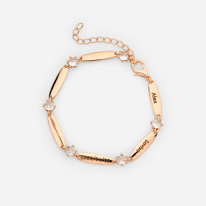 Personalized Bars Crystal Bracelet