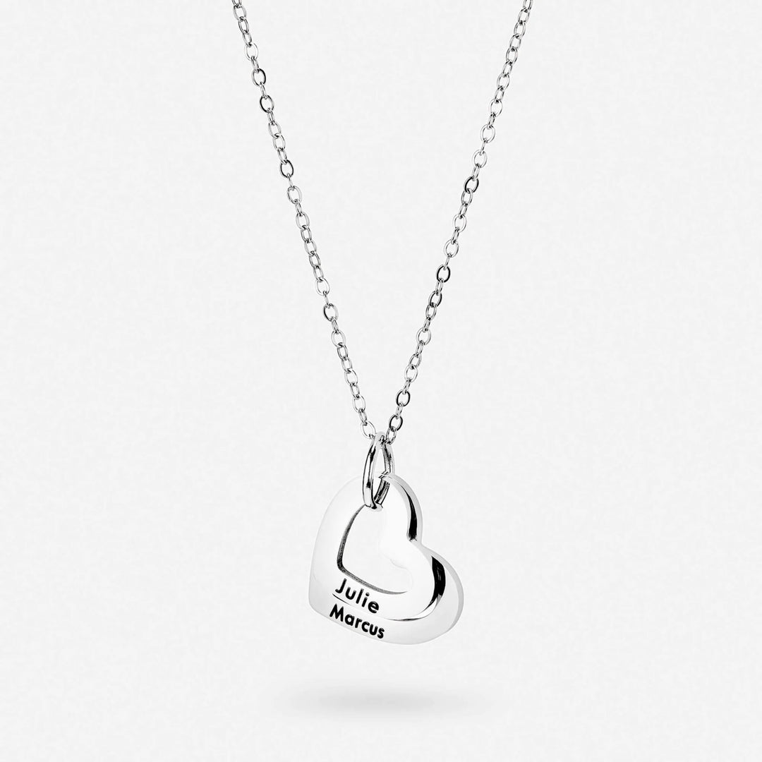 Personalized Hearts Pendant Necklace