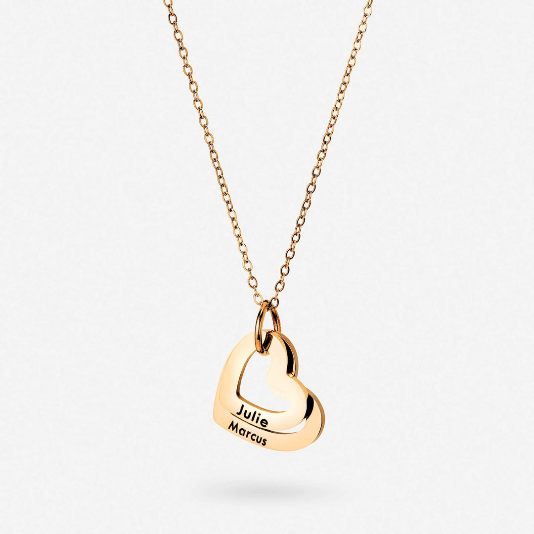Personalized Hearts Pendant Necklace